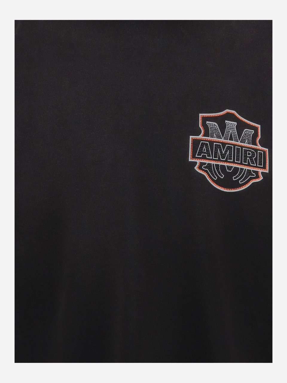 Amiri Classic Crew Neck Cotton T-Shirt With Logo Accents Zwart