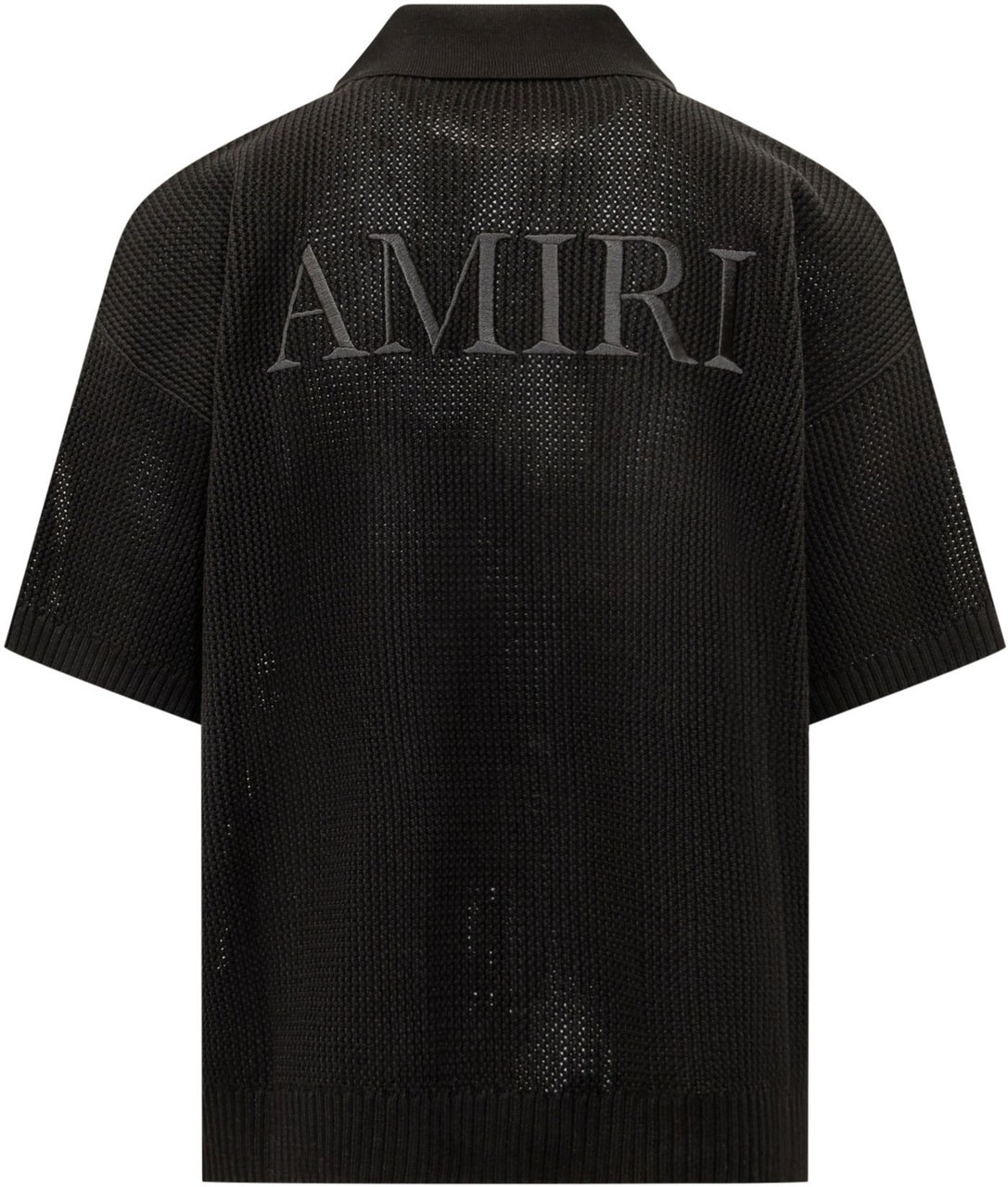 Amiri Camicia Traforata a Maniche Corte Zwart
