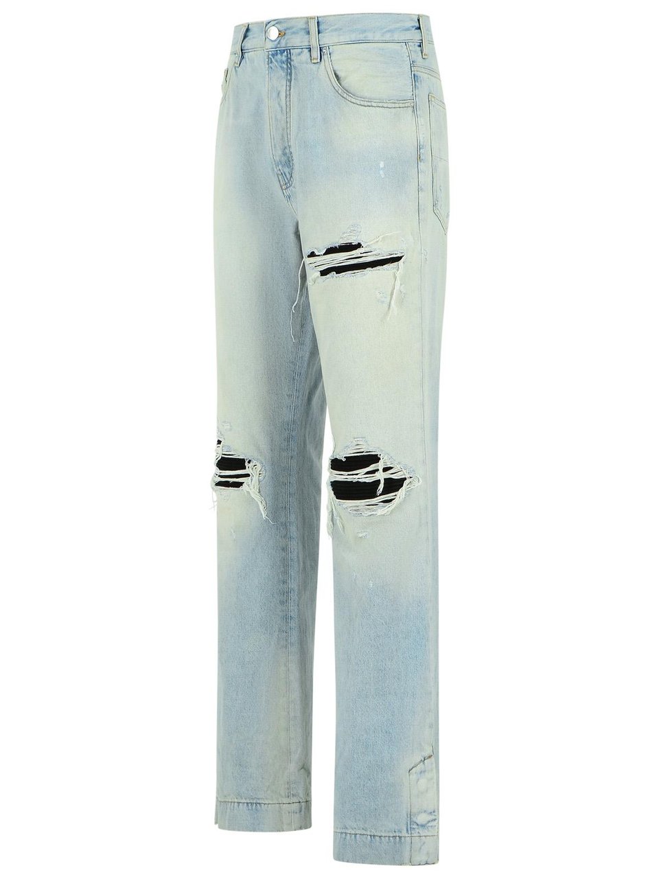 Amiri Flare' Light Blue Cotton Jeans Grijs