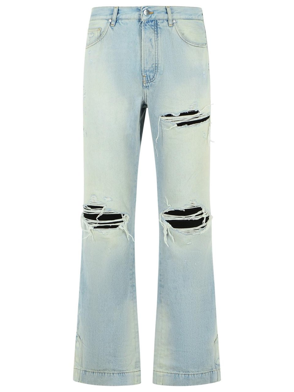 Amiri Flare' Light Blue Cotton Jeans Grijs