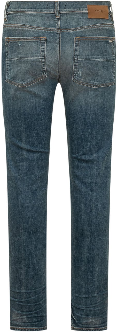Amiri Jeans Stack con Cinque Tasche e Gamba Affusolata Blauw