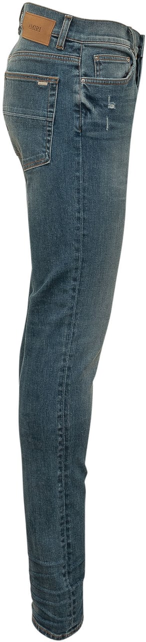 Amiri Jeans Stack con Cinque Tasche e Gamba Affusolata Blauw