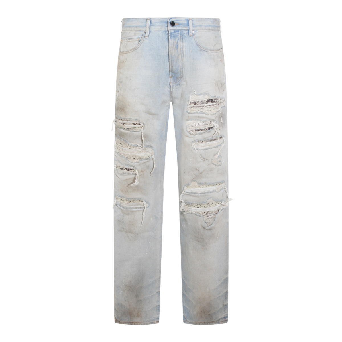 Amiri Straight-Leg Denim Jeans Grijs