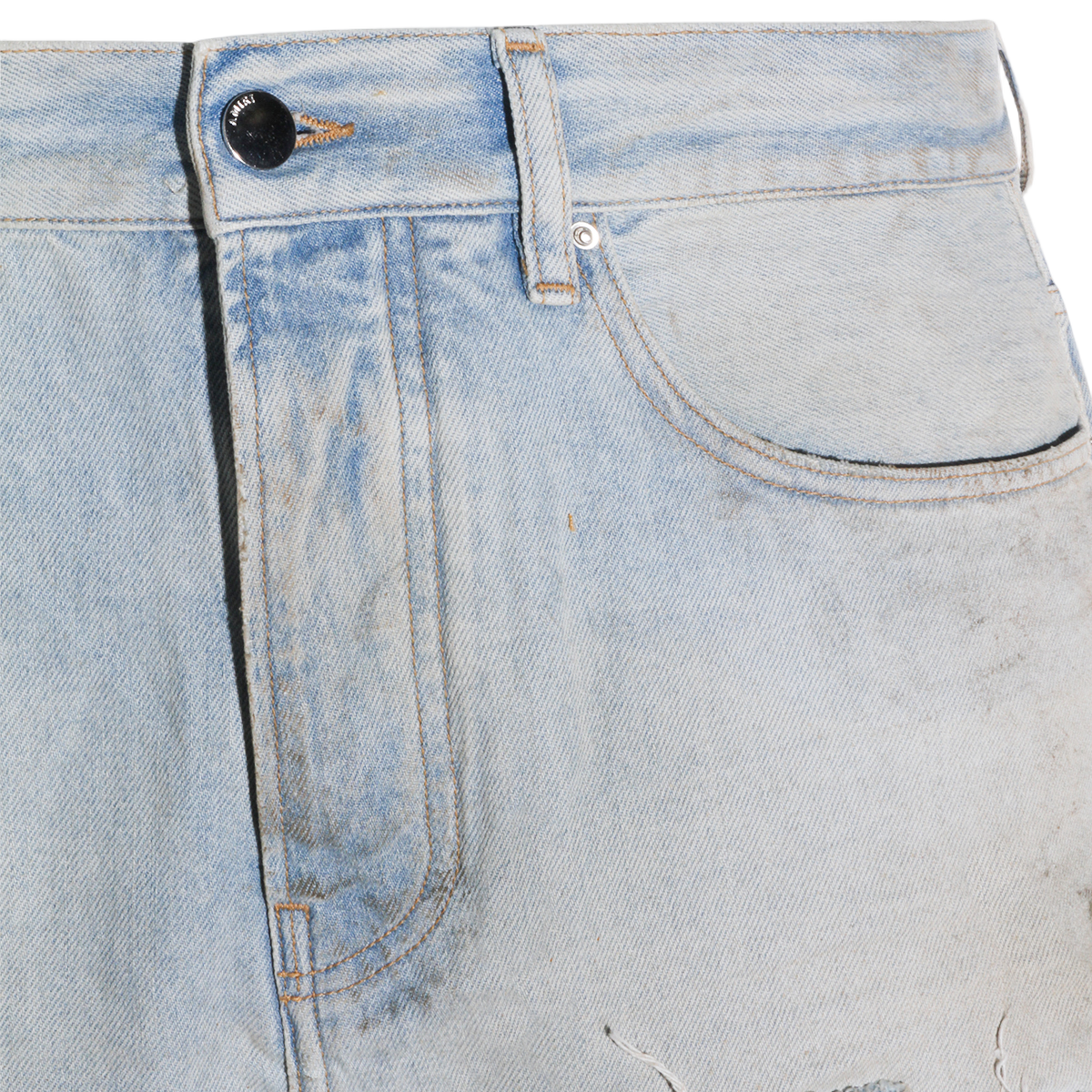 Amiri Straight-Leg Denim Jeans Grijs