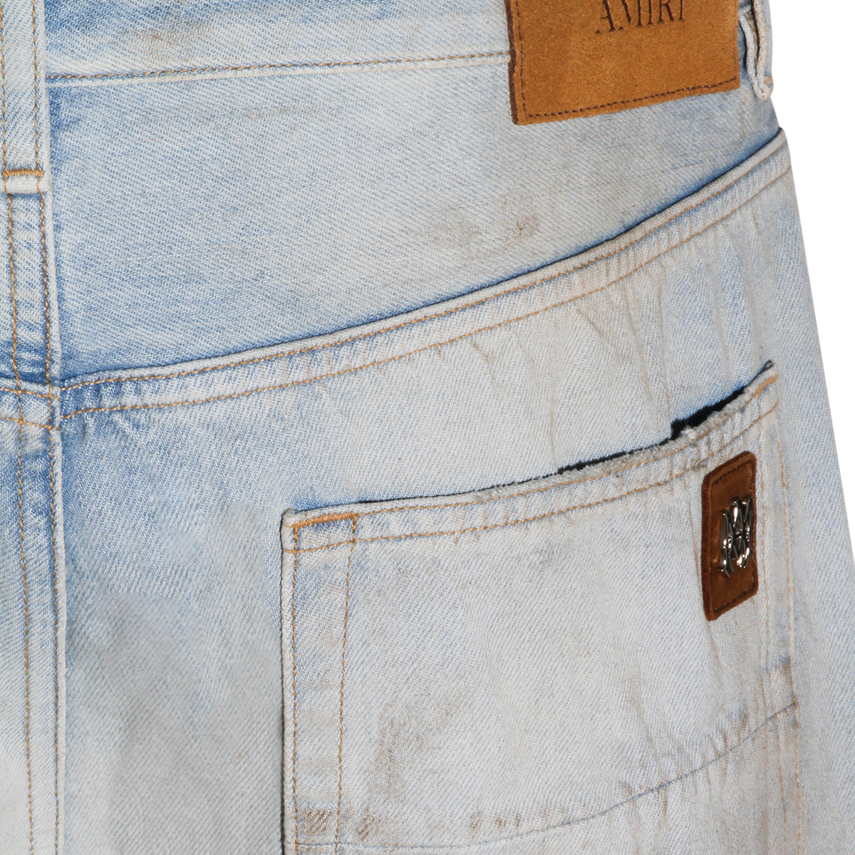 Amiri Straight-Leg Denim Jeans Grijs