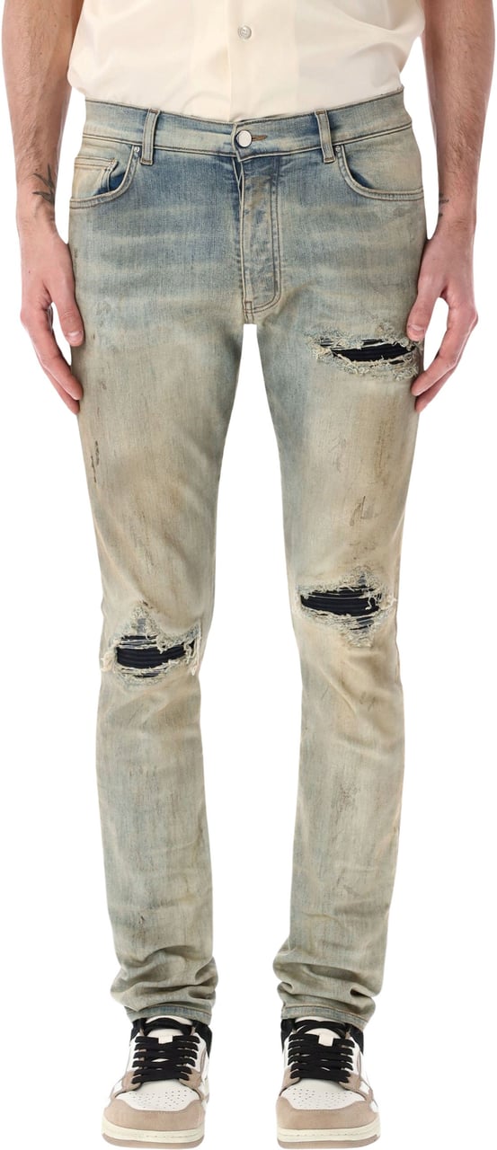 Amiri Suede Mx1 Jeans Anitique Indigo Blauw