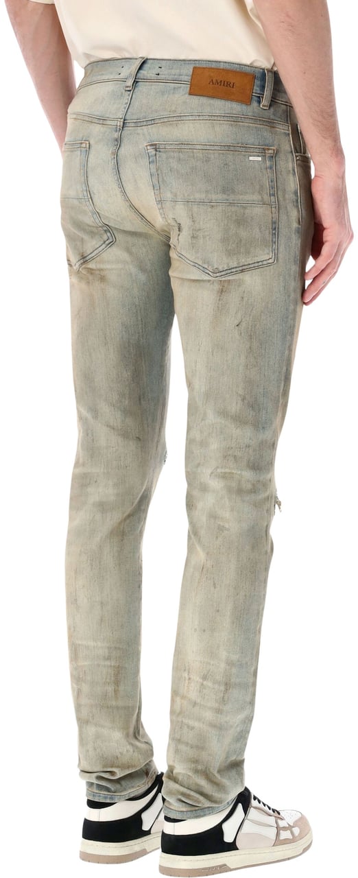 Amiri Suede Mx1 Jeans Anitique Indigo Blauw