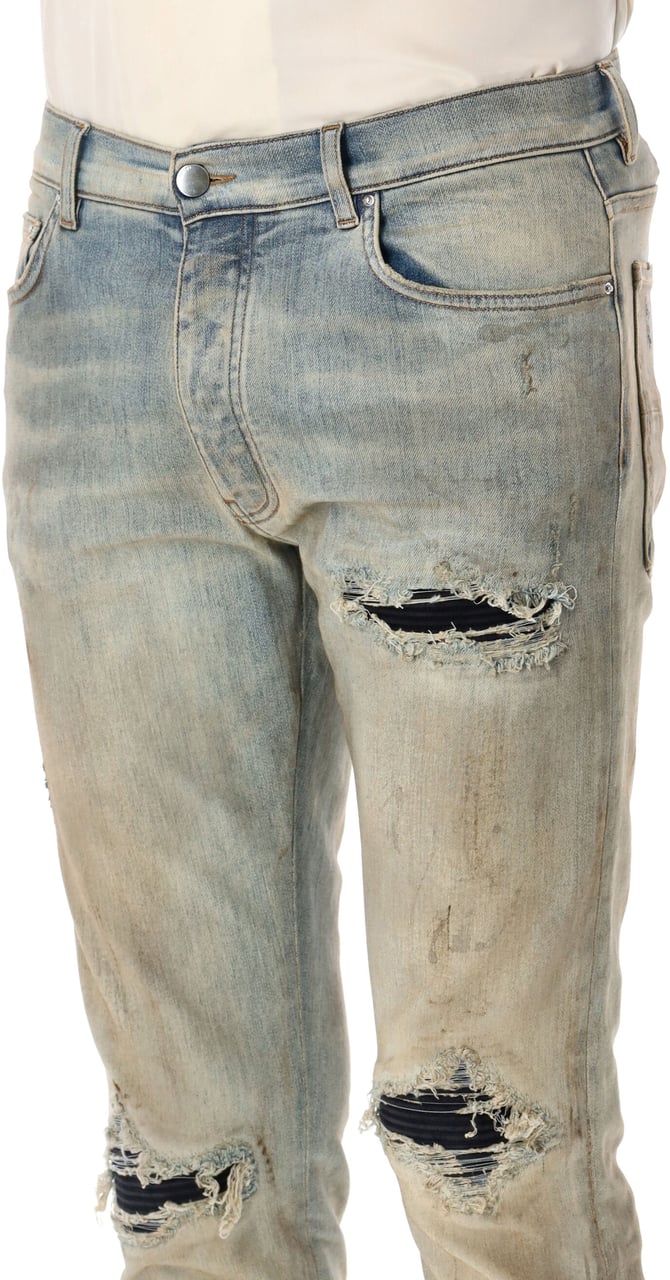 Amiri Suede Mx1 Jeans Anitique Indigo Blauw