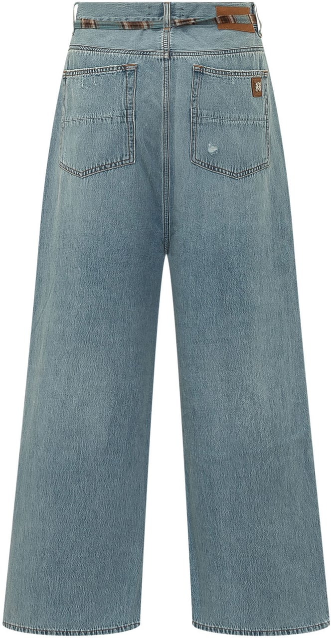 Amiri Jeans Baggy con Strappi e Inserti Blauw