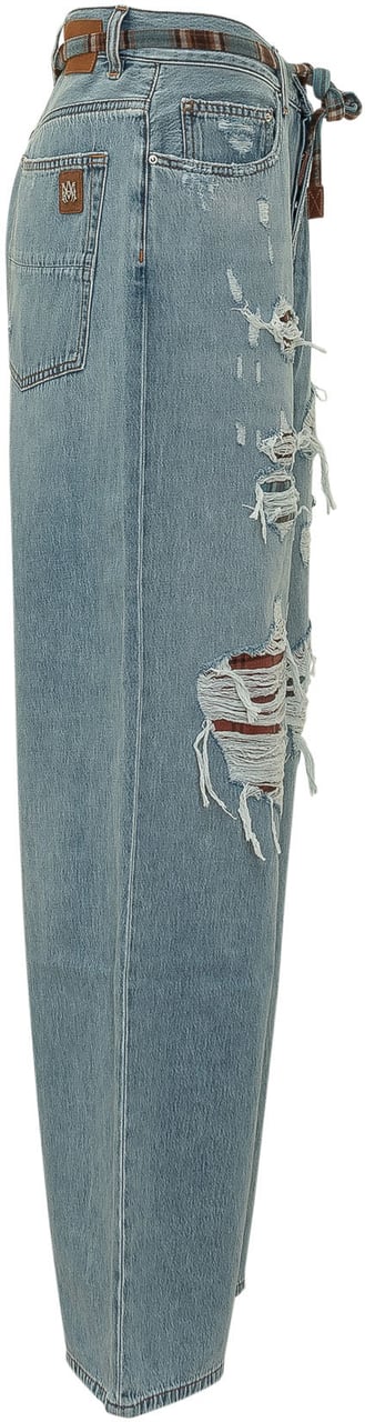 Amiri Jeans Baggy con Strappi e Inserti Blauw