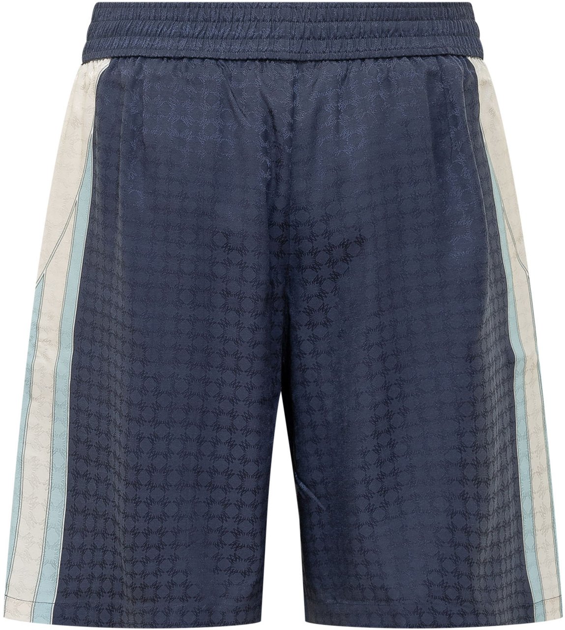 Amiri Bermuda Quad Panel con Coulisse e Stampa Logo Navy