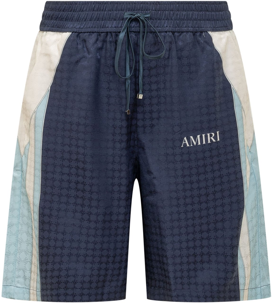 Amiri Bermuda Quad Panel con Coulisse e Stampa Logo Navy