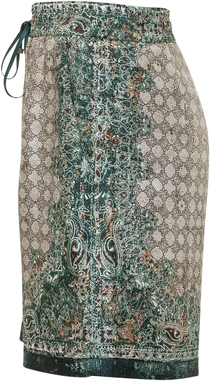 Amiri Shorts Bandana con Coulisse e Stampa All Over Lime