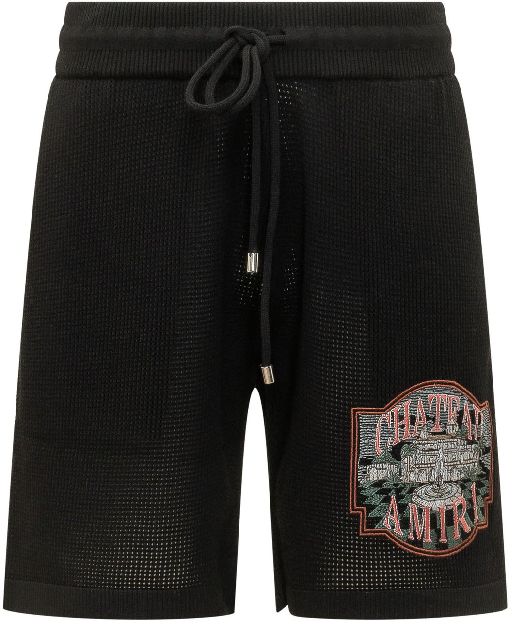 Amiri Shorts Chateau Crochet con Coulisse e Ricamo Frontale Zwart