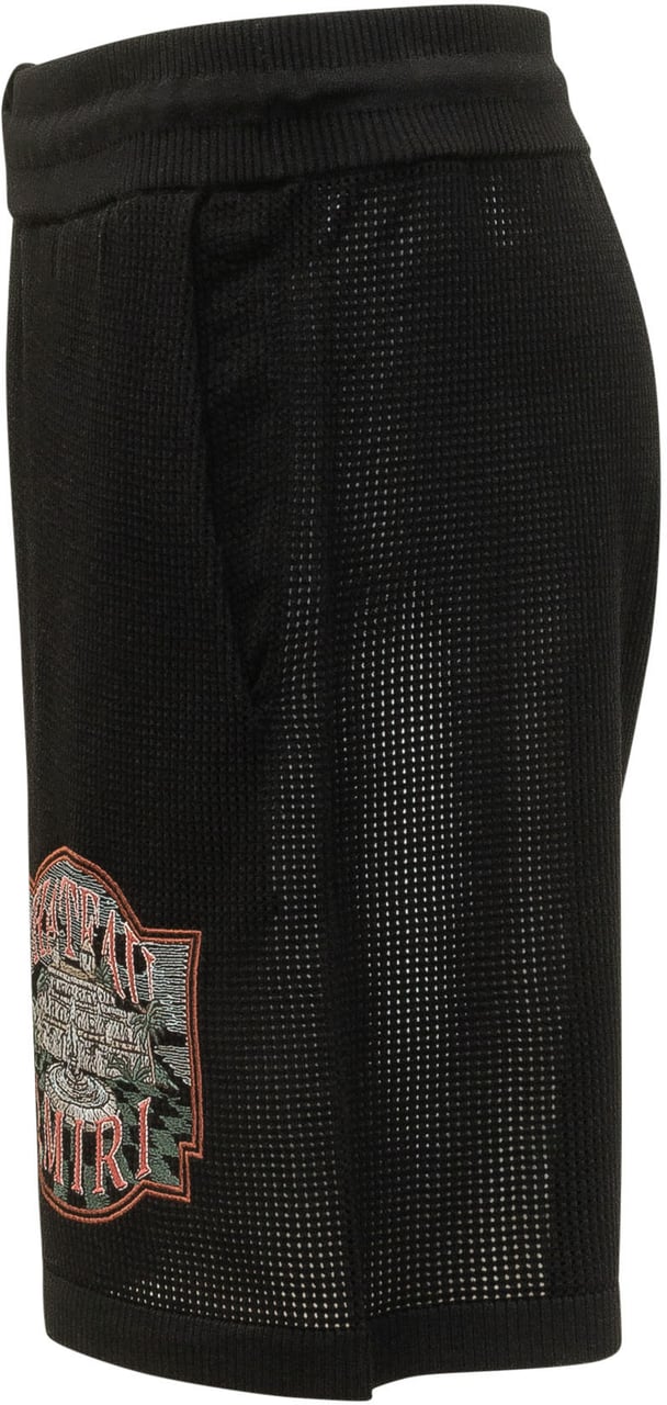 Amiri Shorts Chateau Crochet con Coulisse e Ricamo Frontale Zwart