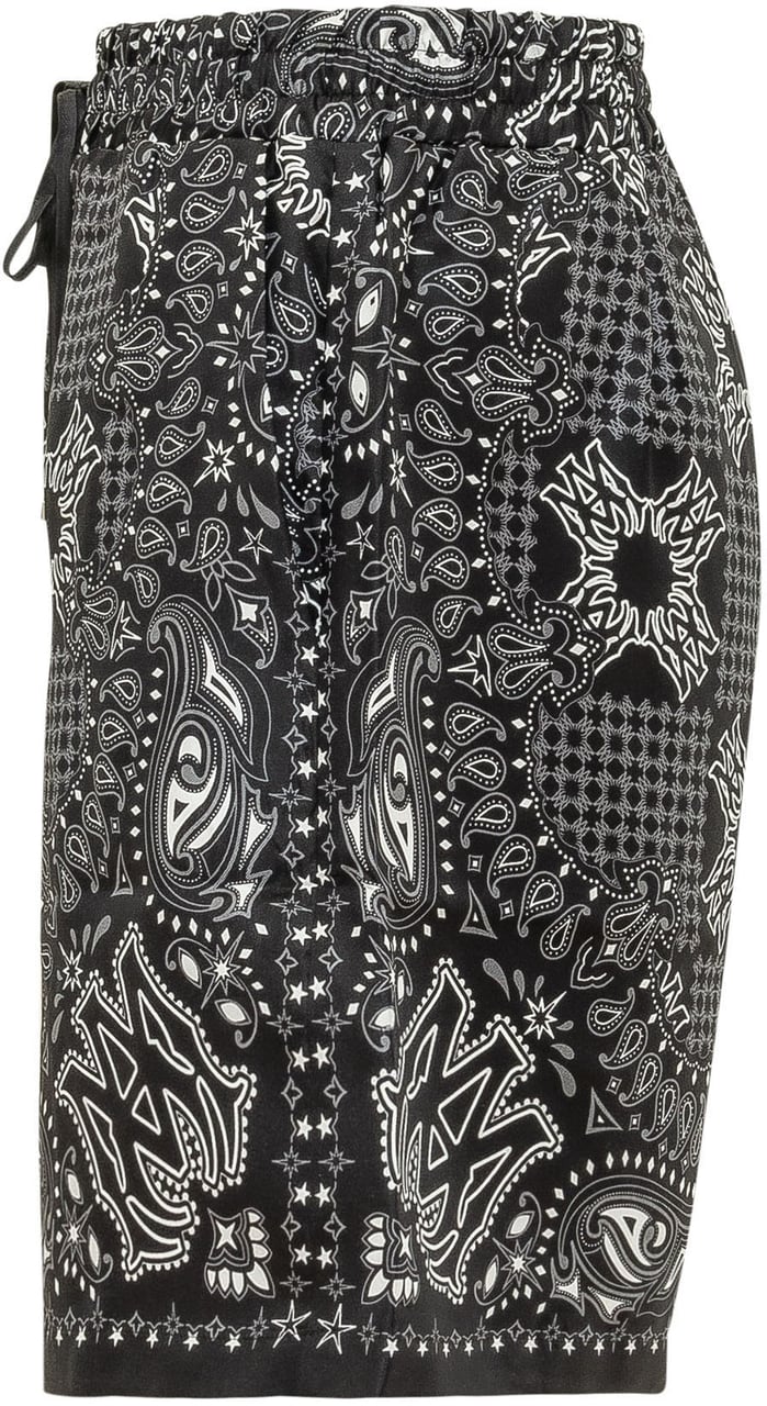Amiri Shorts Check a Stampa Bandana Zwart