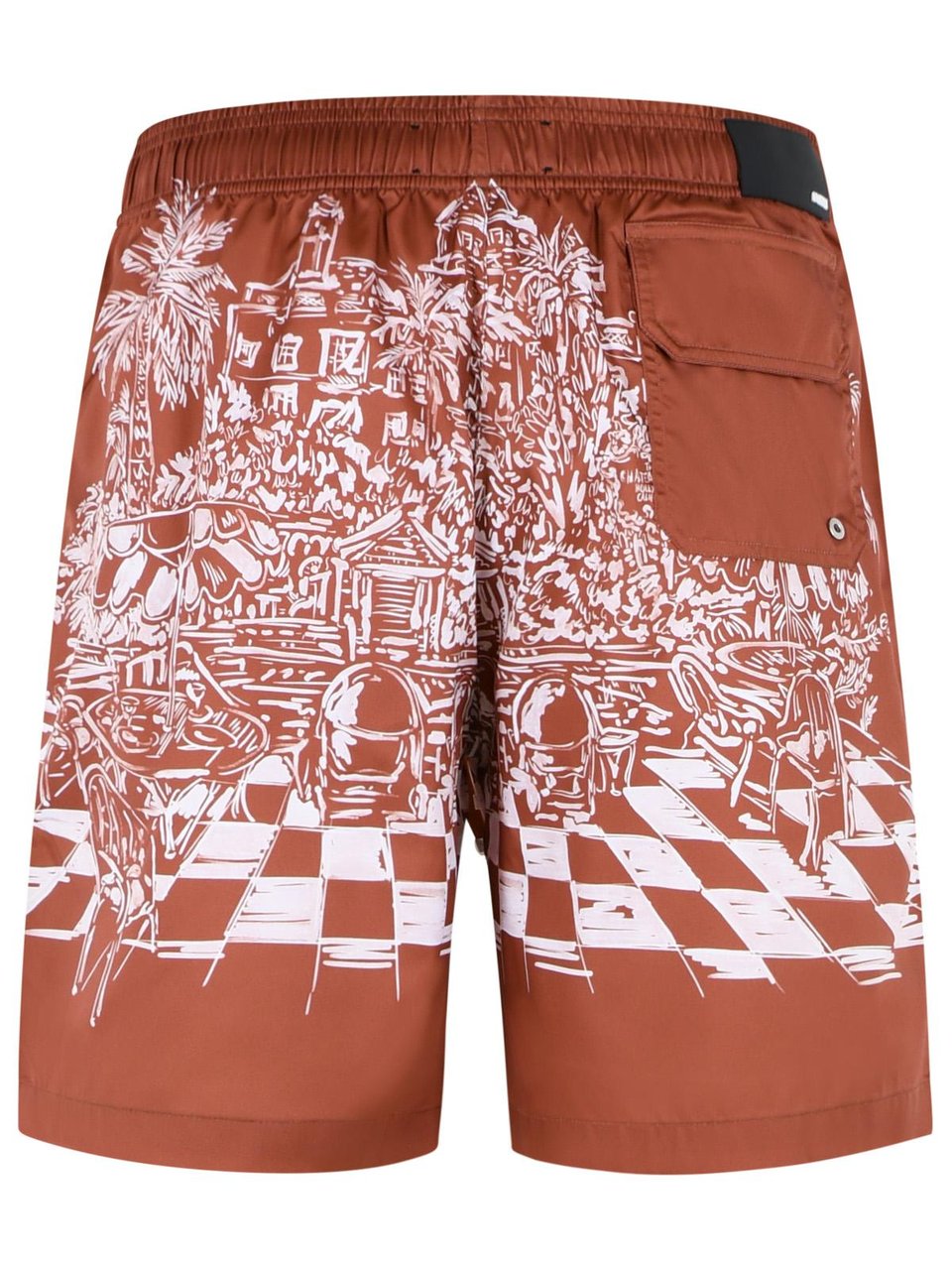 Amiri Terracotta Polyester Swimsuit Bruin