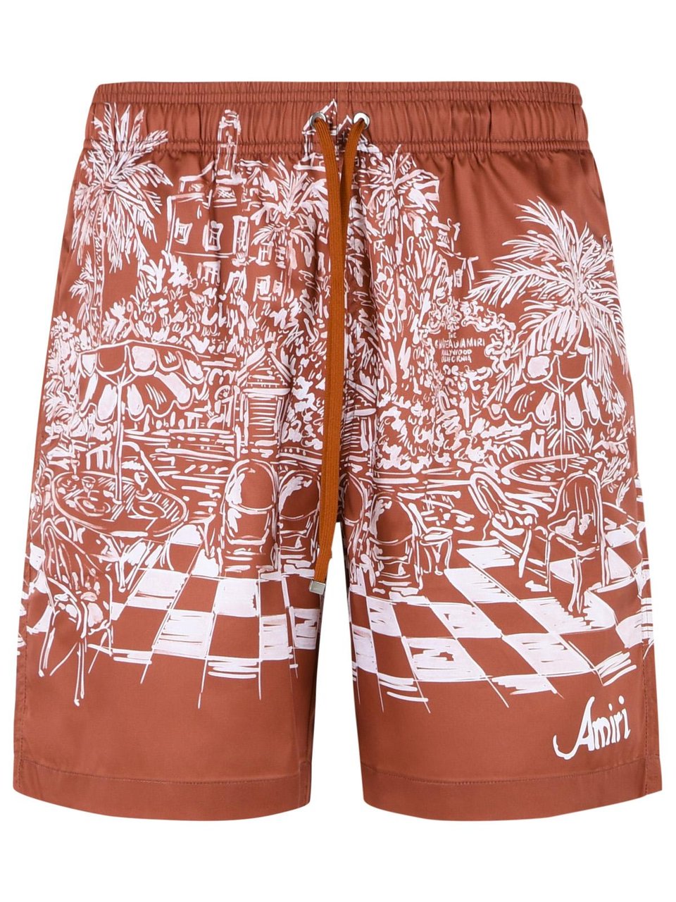 Amiri Terracotta Polyester Swimsuit Bruin