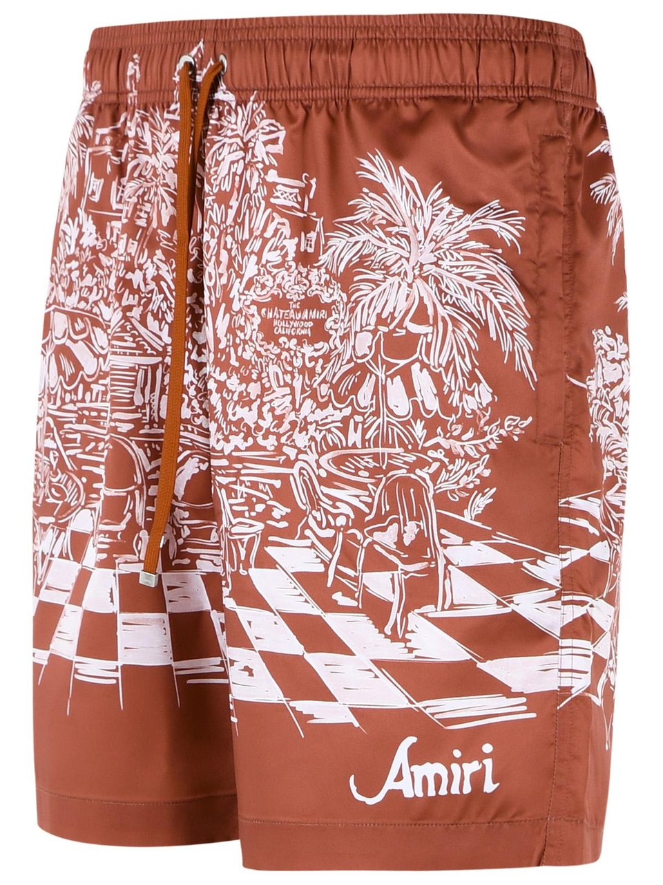 Amiri Terracotta Polyester Swimsuit Bruin
