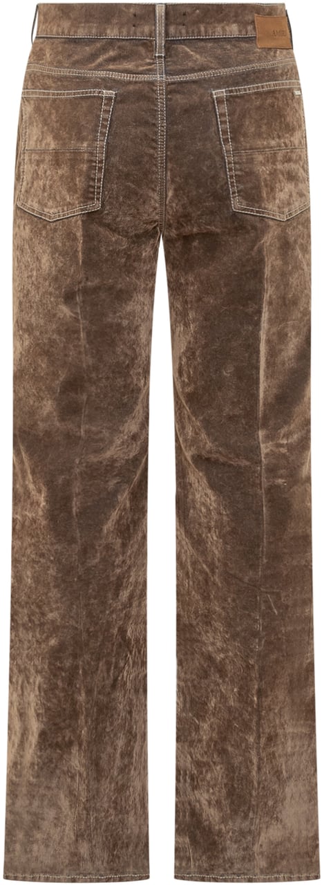 Amiri Amiri Pantaloni Marroni in Velluto a Gamba Dritta Bruin