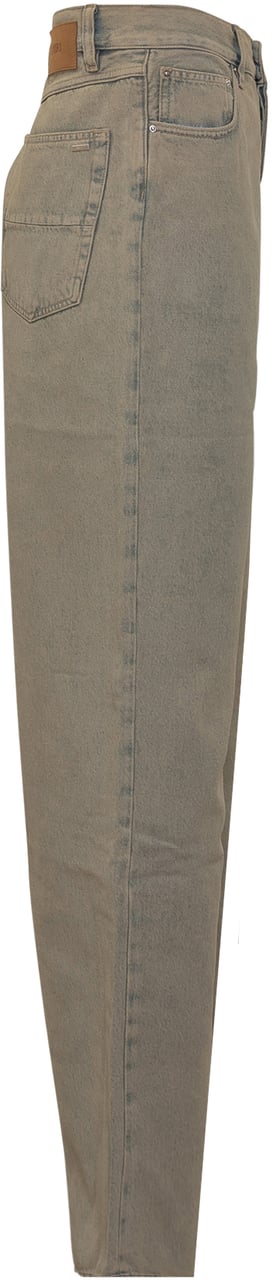 Amiri Amiri Jeans Larghi Grigio Effetto Vintage Beige