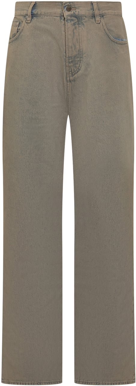 Amiri Amiri Jeans Larghi Grigio Effetto Vintage Beige