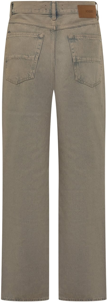 Amiri Amiri Jeans Larghi Grigio Effetto Vintage Beige