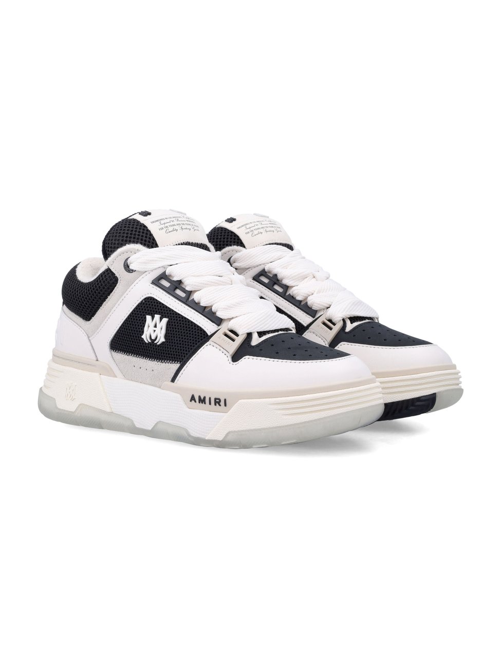 Amiri Leather Mesh MA-1 Oversize Sneakers Wit