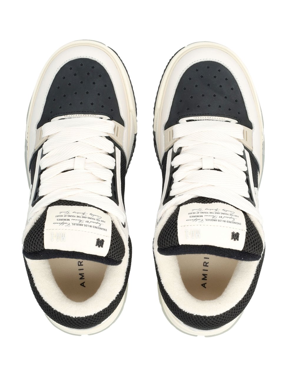 Amiri Leather Mesh MA-1 Oversize Sneakers Wit