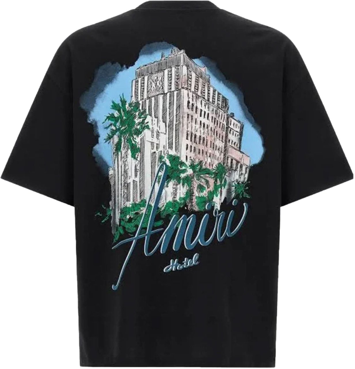 Amiri AMIRI HOTEL PRINT OVERSIZED T-SHIRT BLACK Zwart