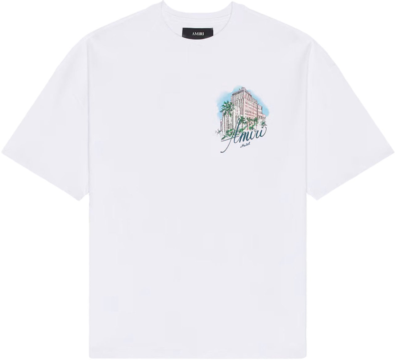 Amiri AMIRI HOTEL PRINT OVERSIZED T-SHIRT WHITE Wit