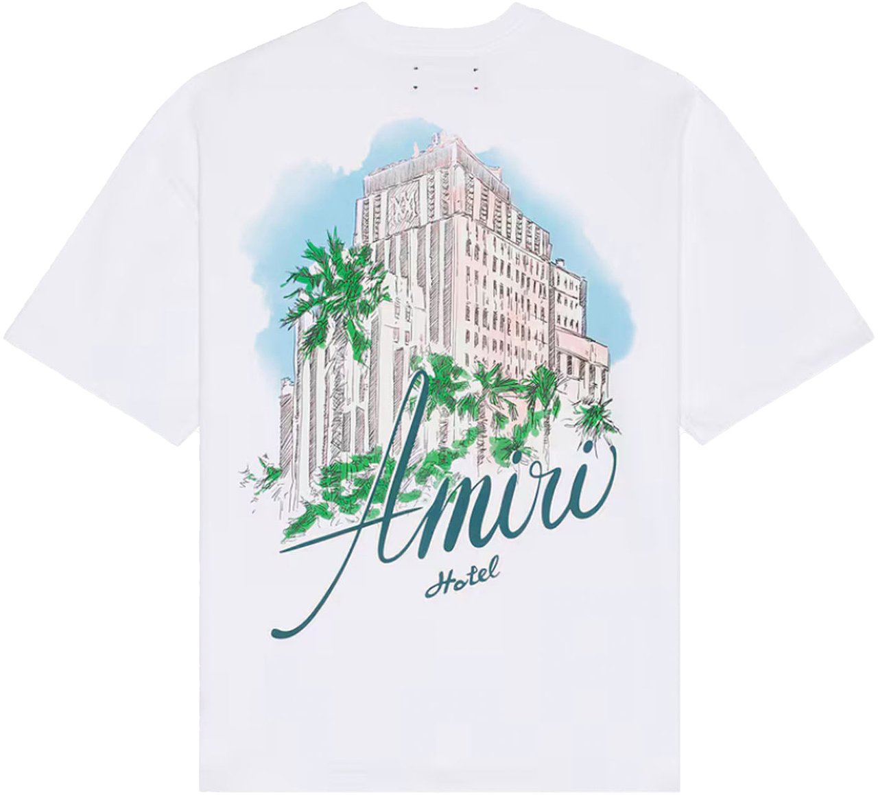 Amiri AMIRI HOTEL PRINT OVERSIZED T-SHIRT WHITE Wit