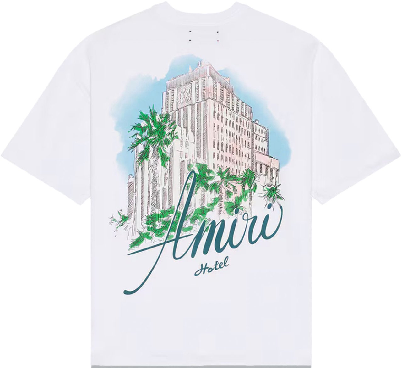 Amiri AMIRI HOTEL PRINT OVERSIZED T-SHIRT WHITE Wit