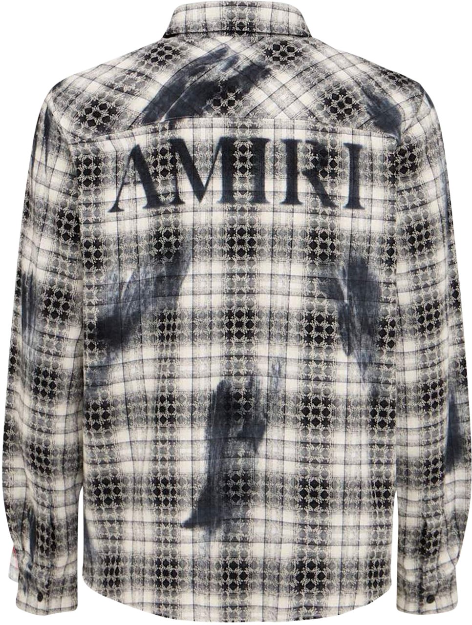 Amiri AMIRI MA QUAD BLEACHED FLANNEL SHIRT BLACK Zwart