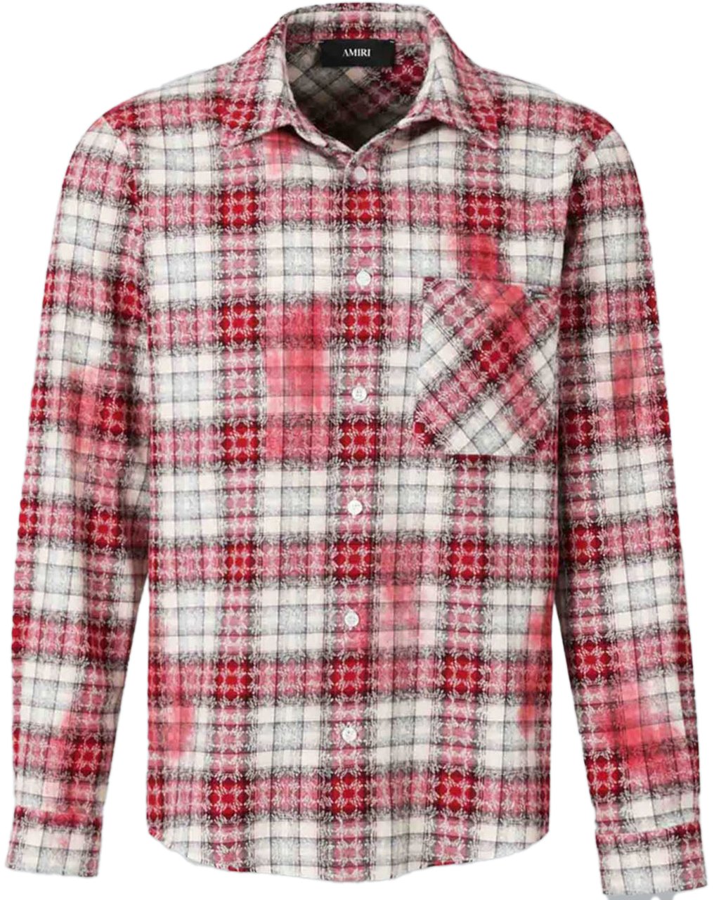 Amiri AMIRI MA QUAD BLEACHED FLANNEL SHIRT RED Divers