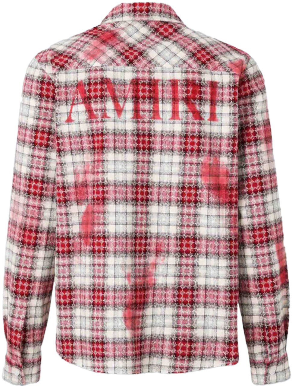 Amiri AMIRI MA QUAD BLEACHED FLANNEL SHIRT RED Divers