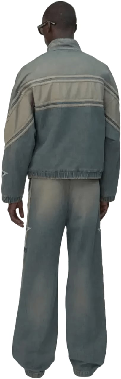 Amiri AMIRI SPORT DENIM TRACKPANT WORN SLATE Blauw