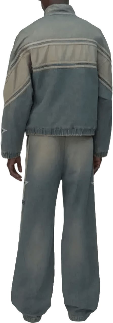Amiri AMIRI SPORT DENIM TRACKPANT WORN SLATE Blauw