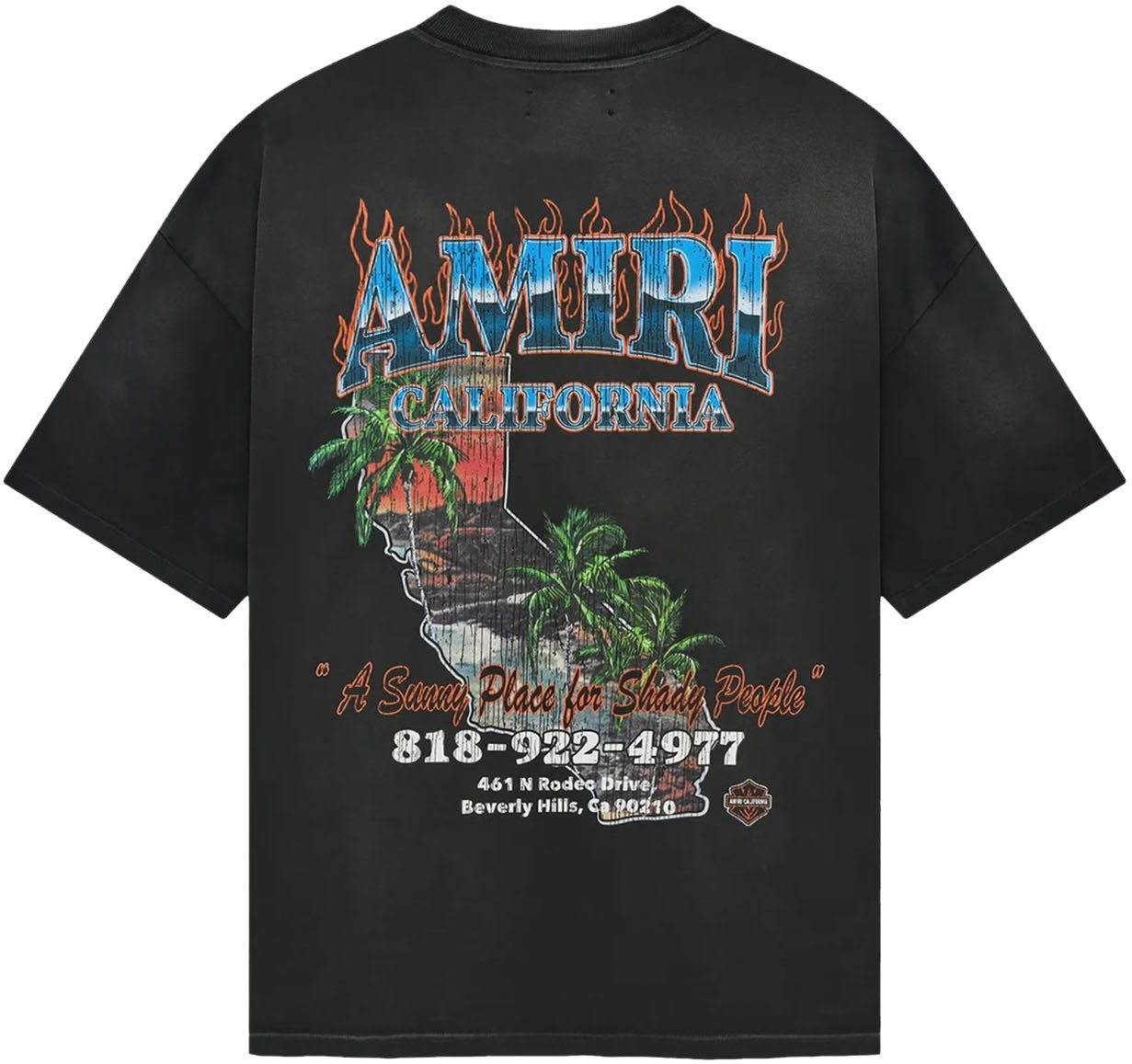 Amiri AMIRI SUNNY PLACE OVERSIZED T-SHIRT Zwart
