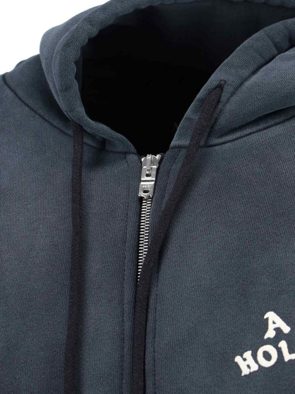 Amiri Vintage-Style Zip-Up Hoodie With Drawstring Hood Zwart