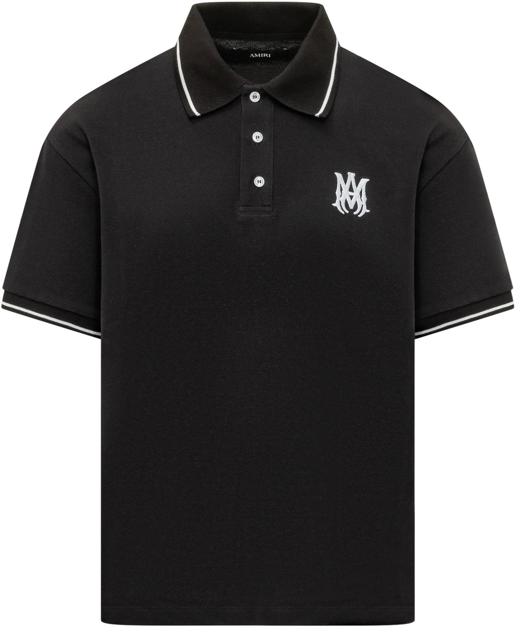 Amiri Polo Core Logo con Ricamo sul Petto Zwart