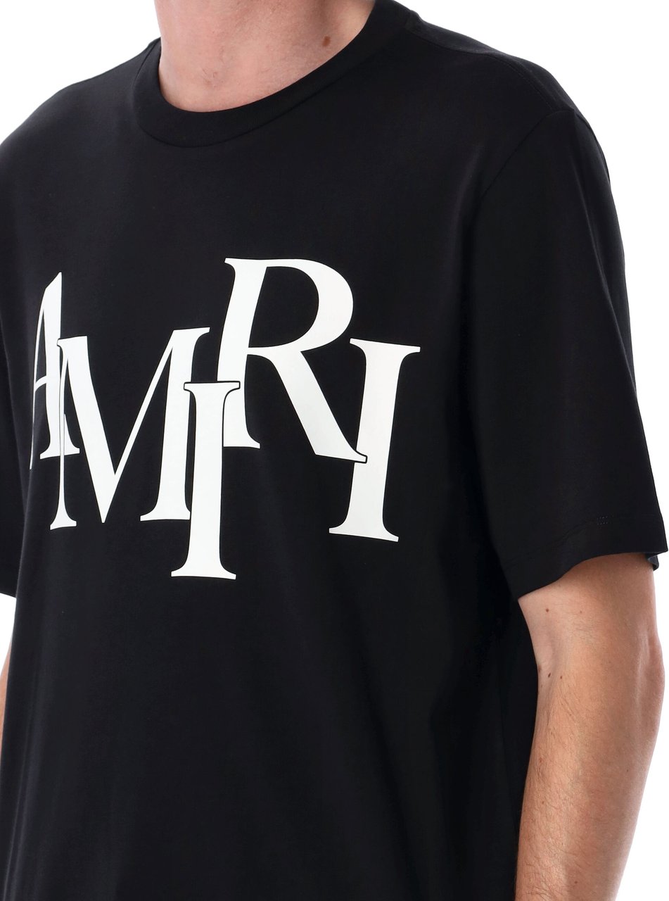 Amiri Straggered Tee Nero Zwart