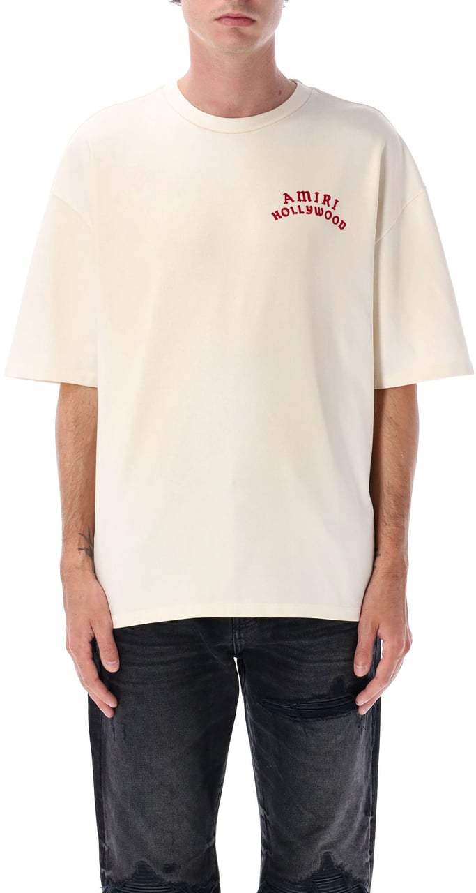 Amiri Amiiri Hollywood Tshirt Ivory Red Divers