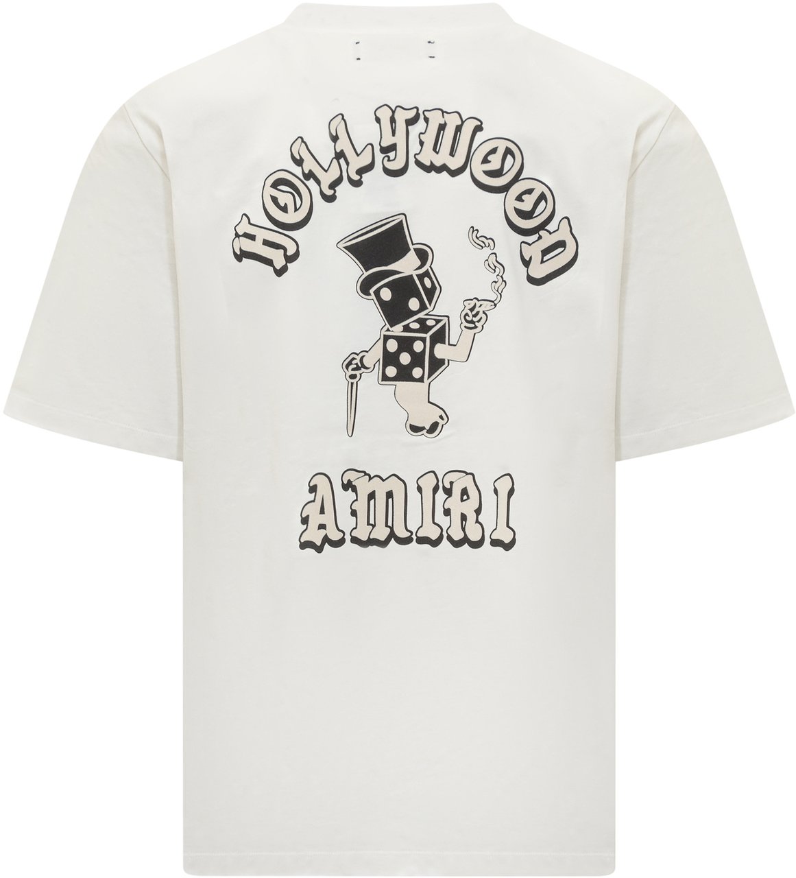 Amiri Amiri T-Shirt Bianca con Stampa Hollywood Wit