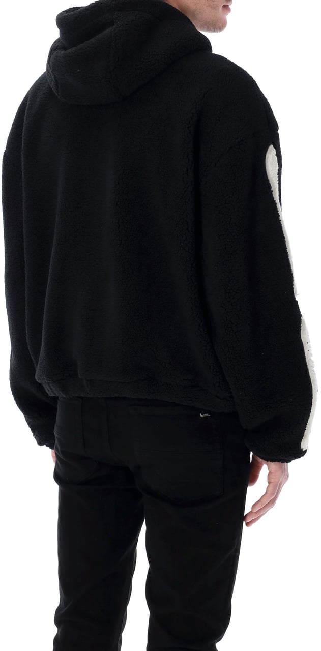 Amiri Bones Fleece Zip Hoodie Nero Zwart