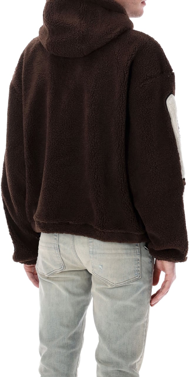 Amiri Bones Fleece Zip Hoodie Dark Brown Bruin