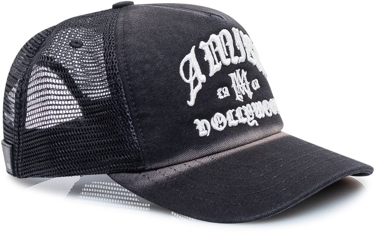 Amiri Cappellino Hollywood Trucker con Ricamo Zwart