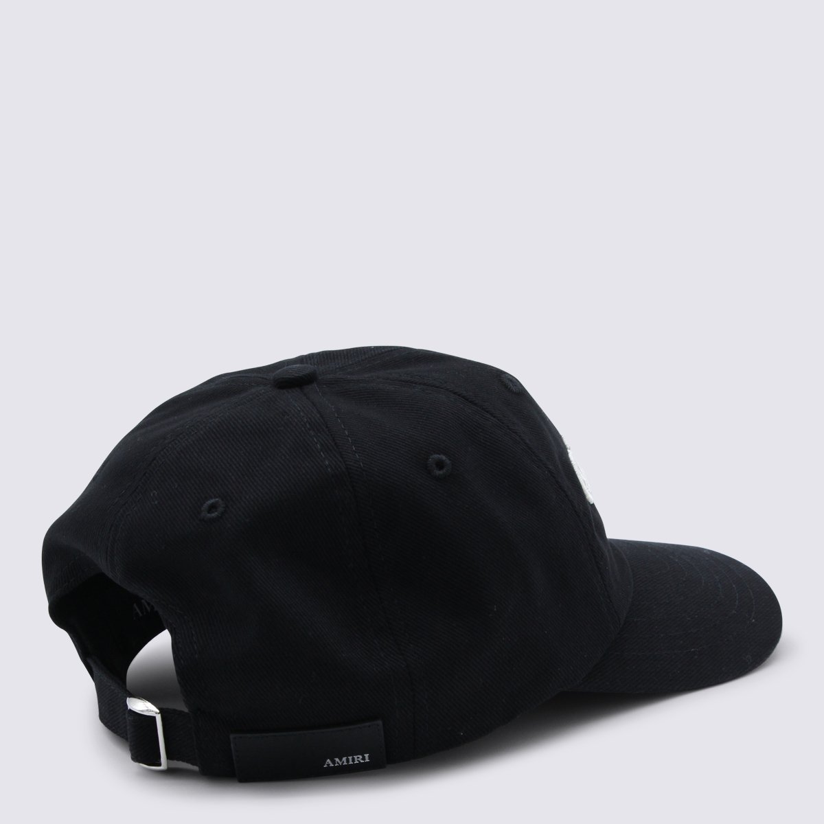 Amiri Black Cotton Logo Hat Zwart