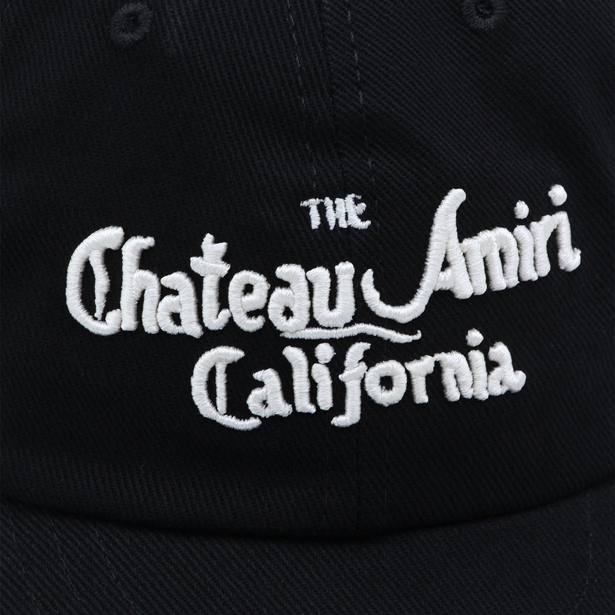Amiri Black Cotton Logo Hat Zwart