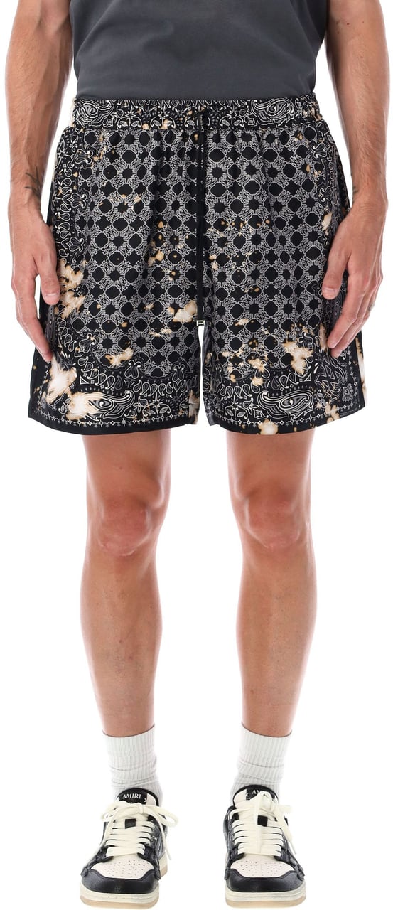 Amiri Bleach Bandana Bermuda Nero Zwart